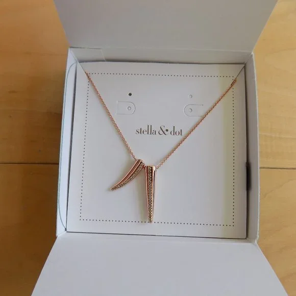 Gold Pendant Stella And Dot Double Horn Necklace Stella Dot